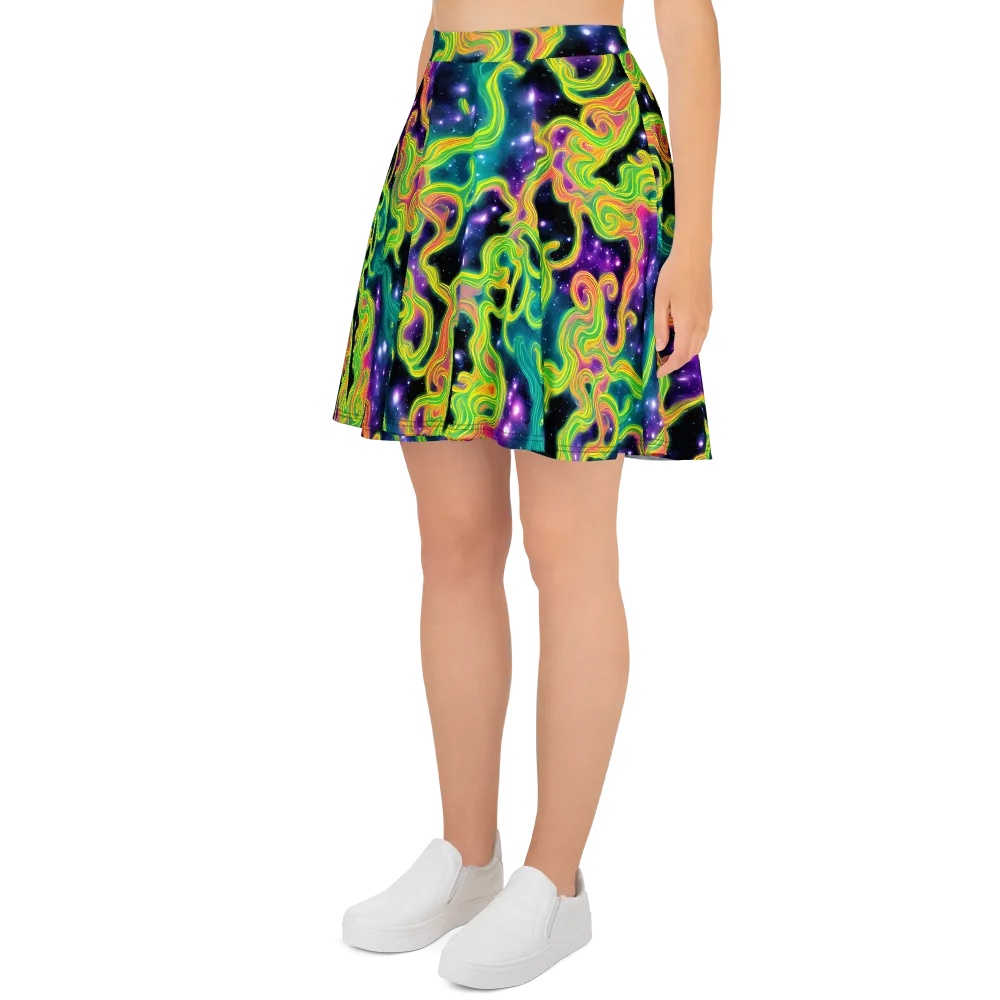 Cosmic Serpentine on Skater Skirt — Left