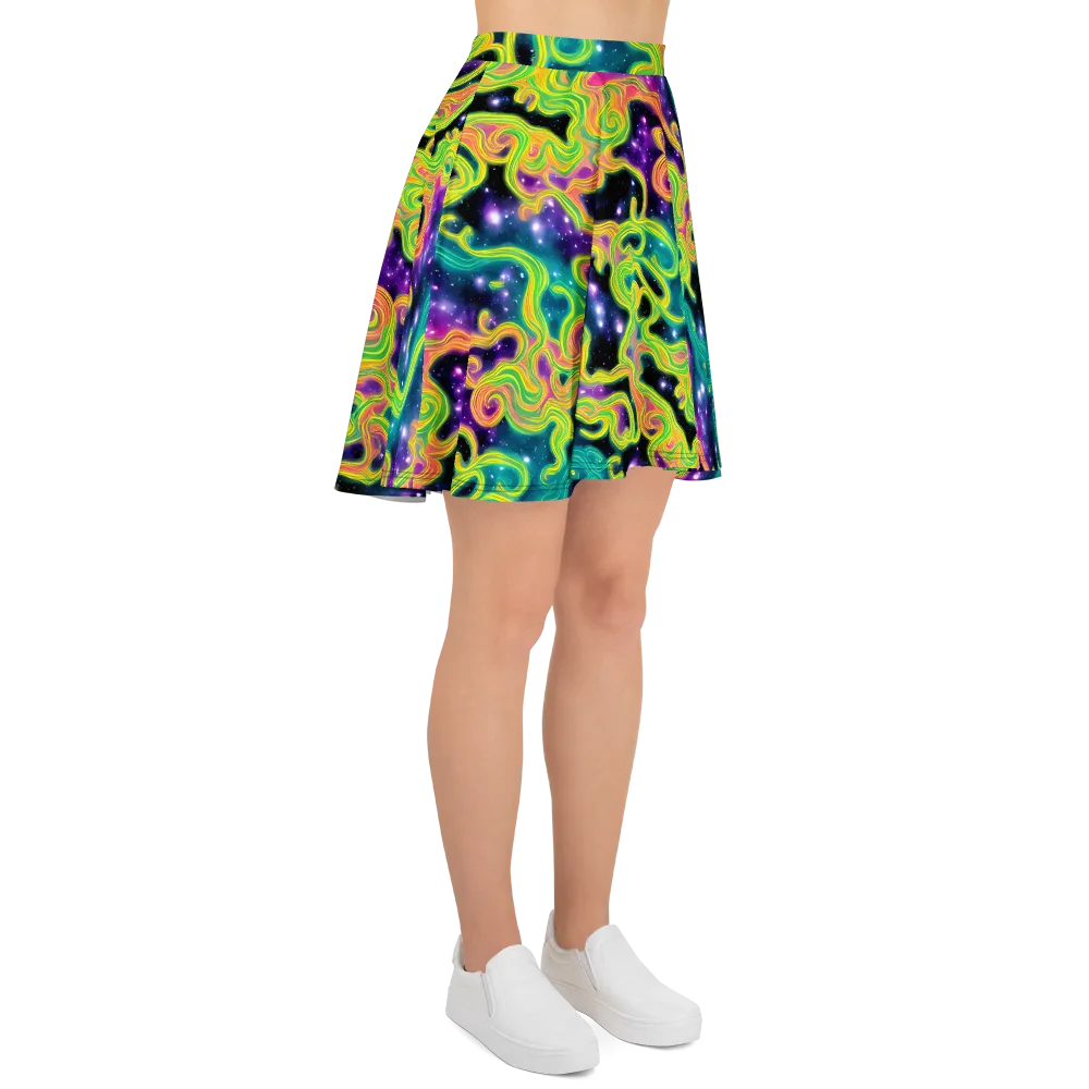 Cosmic Serpentine on Skater Skirt — Right
