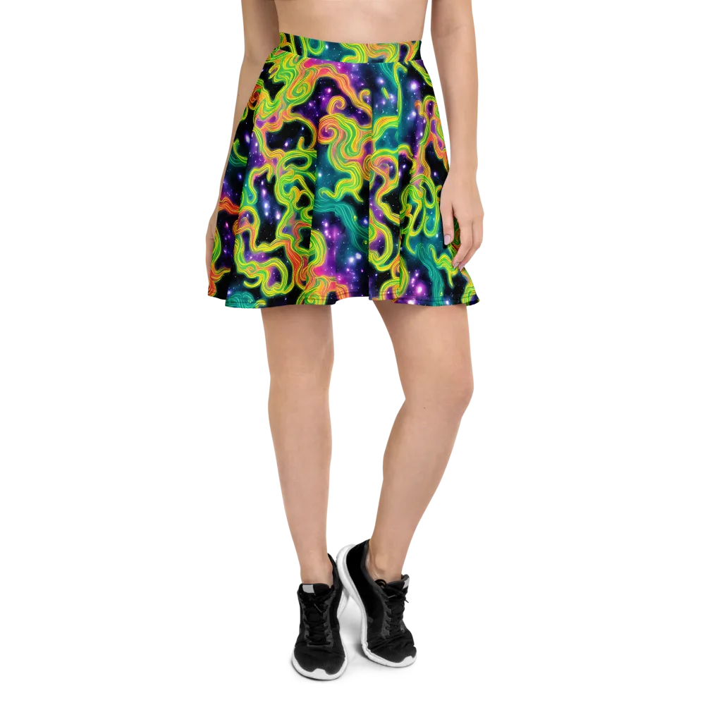 Cosmic Serpentine on Skater Skirt — Front