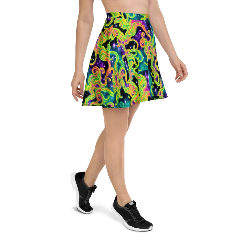 Cosmic Serpentine on Skater Skirt — Right