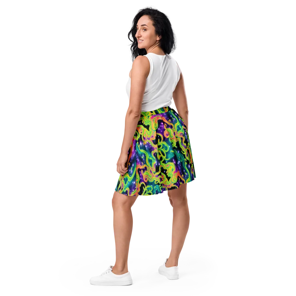 Cosmic Serpentine on Skater Skirt — Back