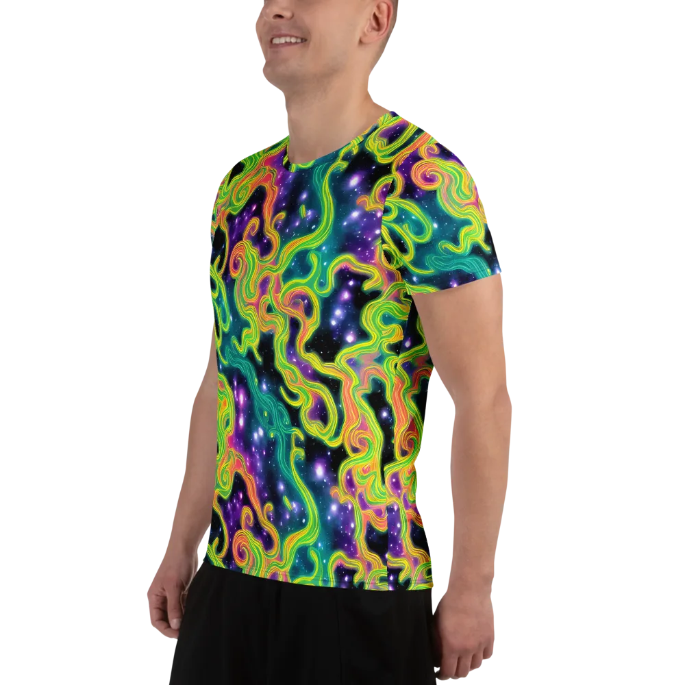 Cosmic Serpentine on Men's Athletic T-Shirt — Left