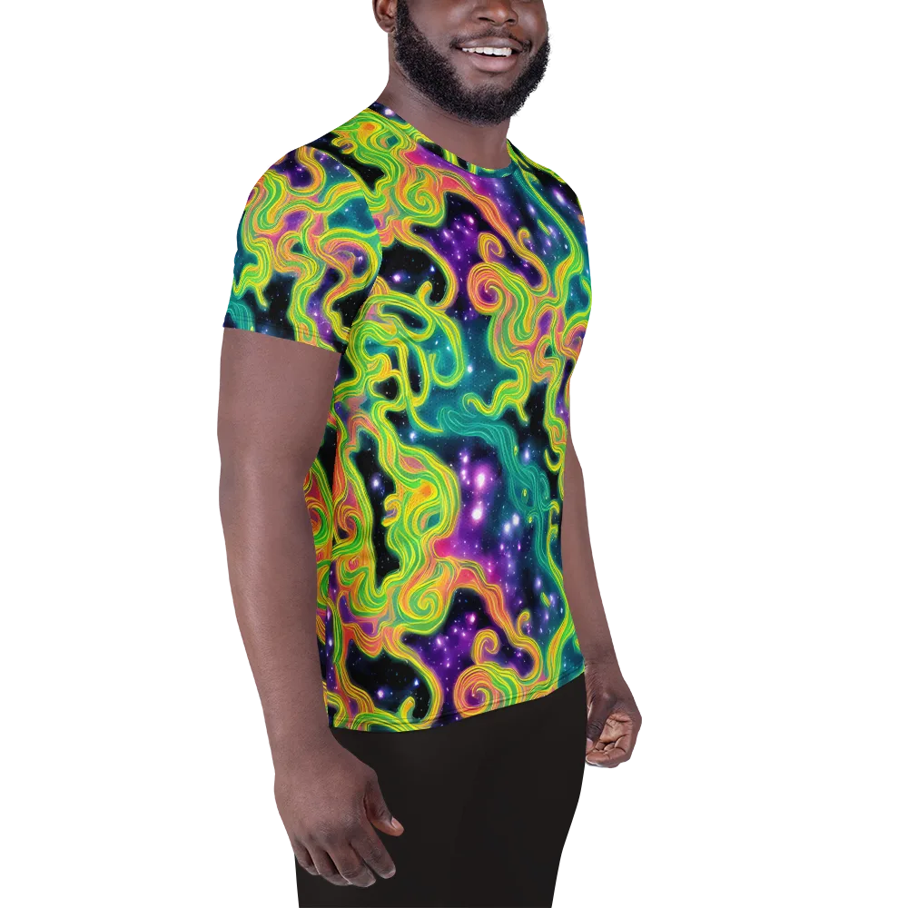 Cosmic Serpentine on Men's Athletic T-Shirt — Right