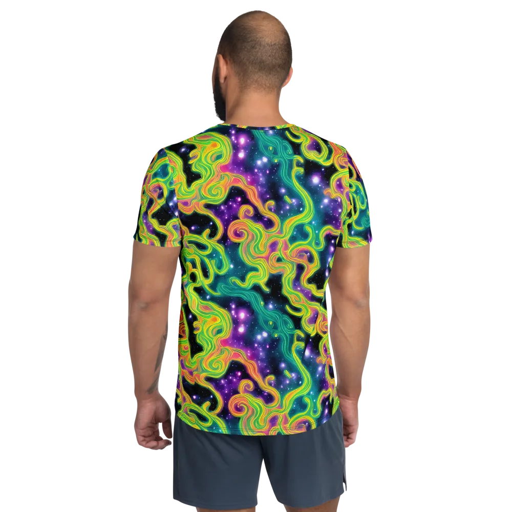 Cosmic Serpentine on Men's Athletic T-Shirt — Back