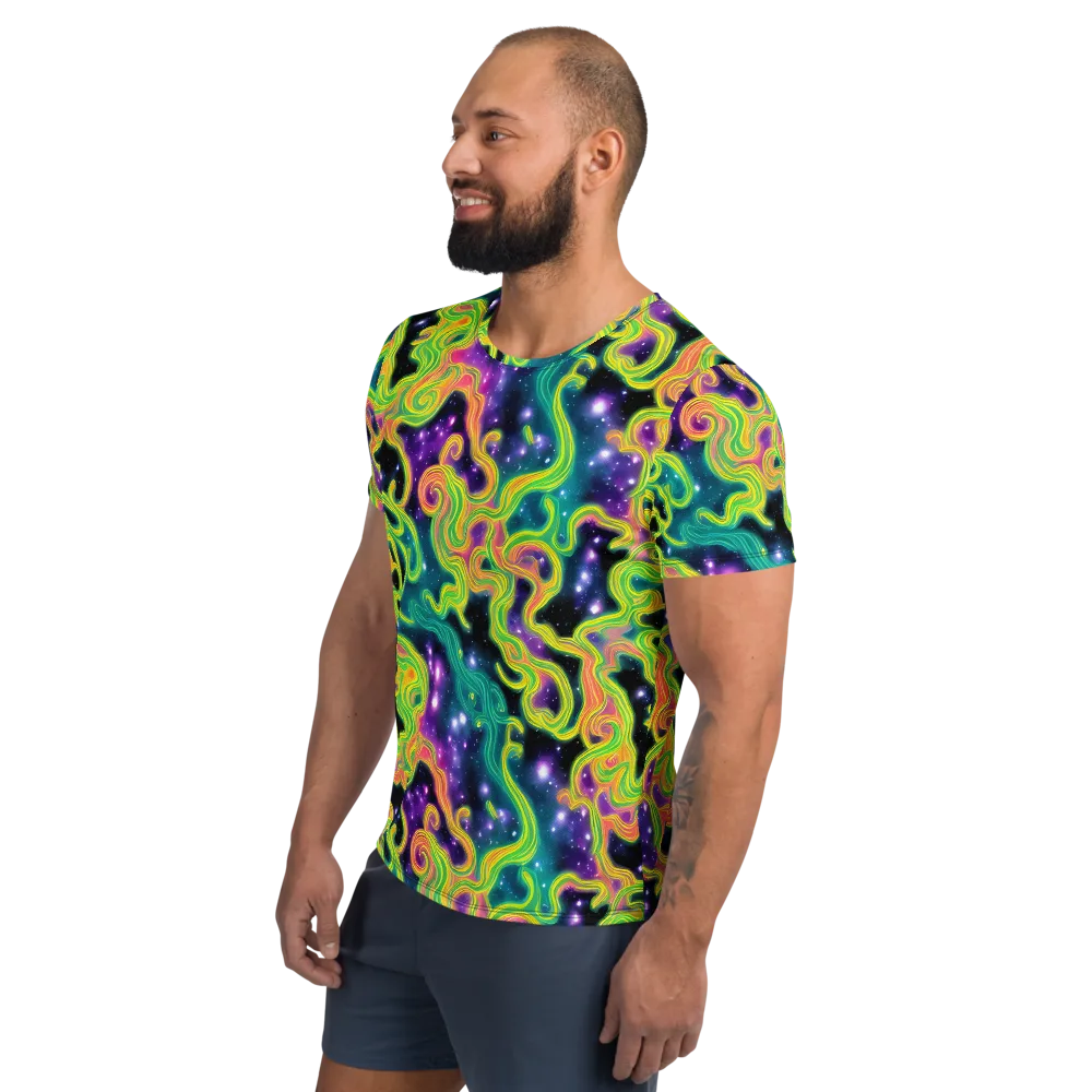 Cosmic Serpentine on Men's Athletic T-Shirt — Left