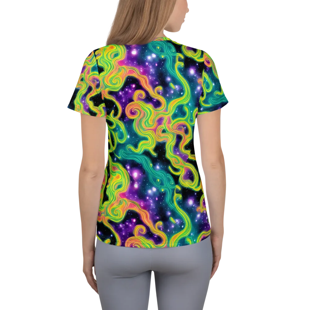 Cosmic Serpentine on Women's Athletic T-Shirt — Back