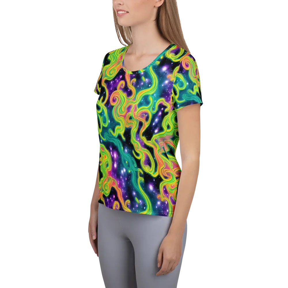 Cosmic Serpentine on Women's Athletic T-Shirt — Left