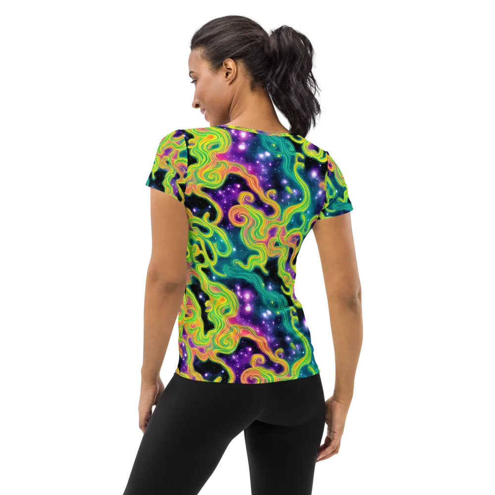 Cosmic Serpentine on Women's Athletic T-Shirt — Back