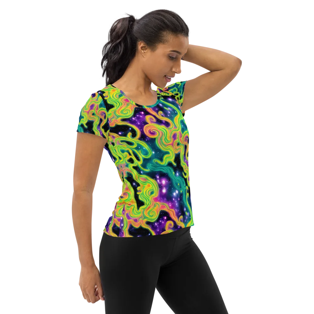 Cosmic Serpentine on Women's Athletic T-Shirt — Right