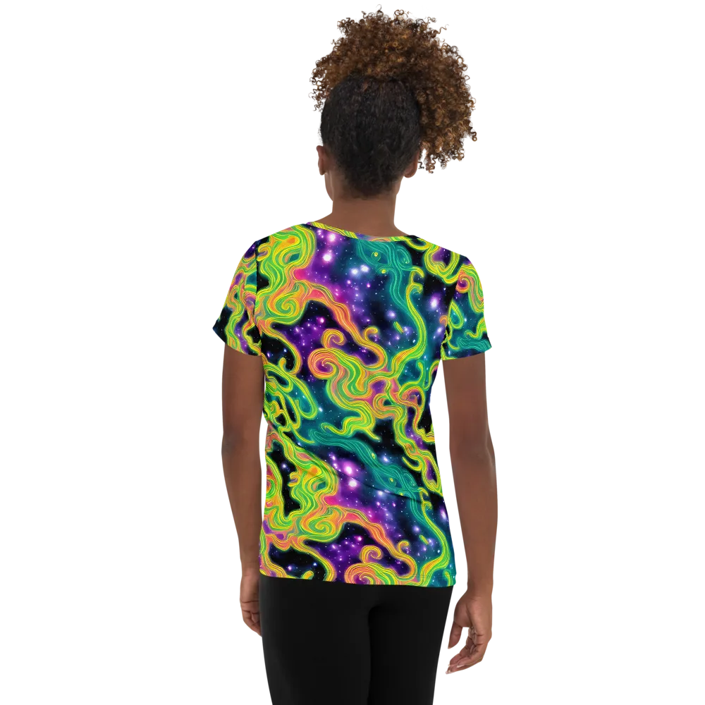 Cosmic Serpentine on Women's Athletic T-Shirt — Back