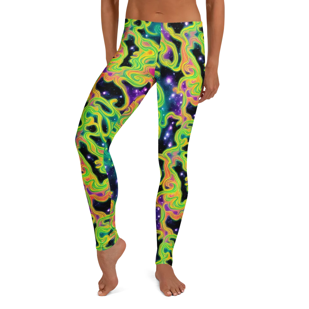 Cosmic Serpentine on Leggings — Front