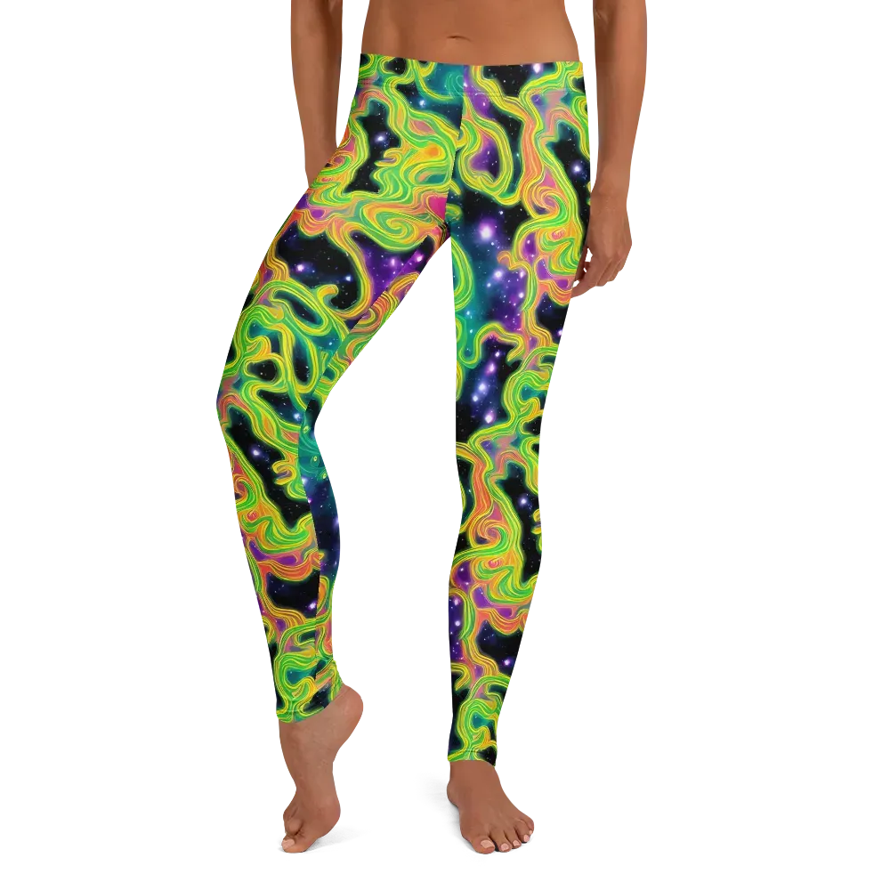 Cosmic Serpentine on Leggings — Front