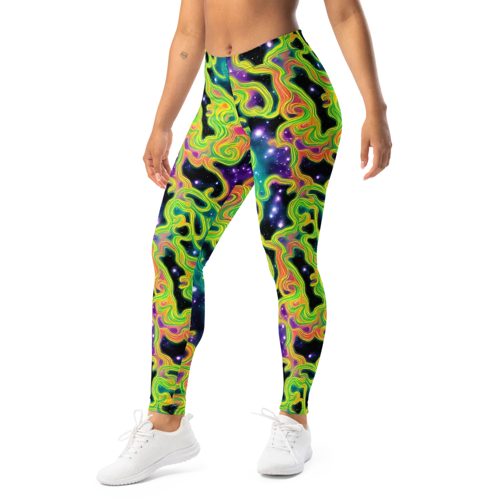 Cosmic Serpentine on Leggings — Left Front
