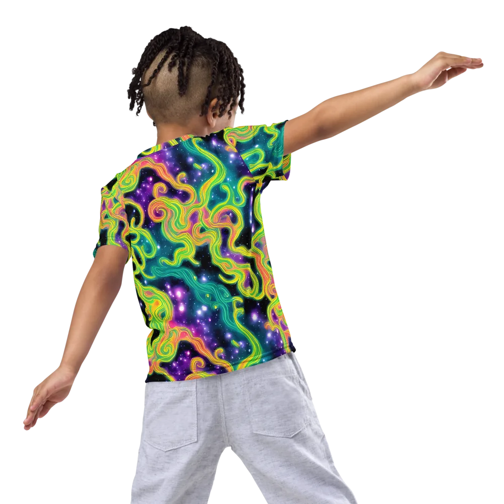 Cosmic Serpentine on Kids Crew Neck T-Shirt — Back