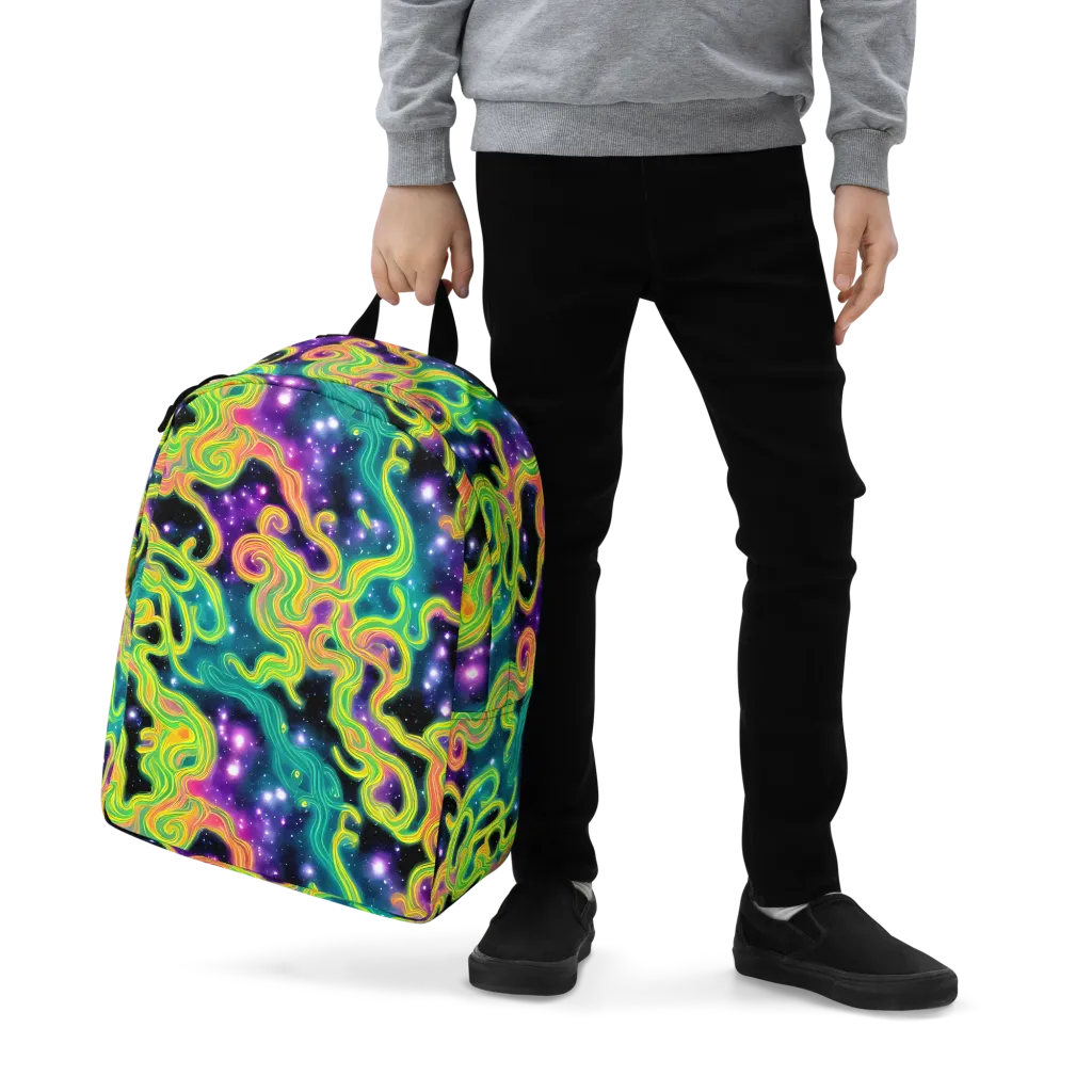 Cosmic Serpentine on Minimalist Backpack — Zoomed-in