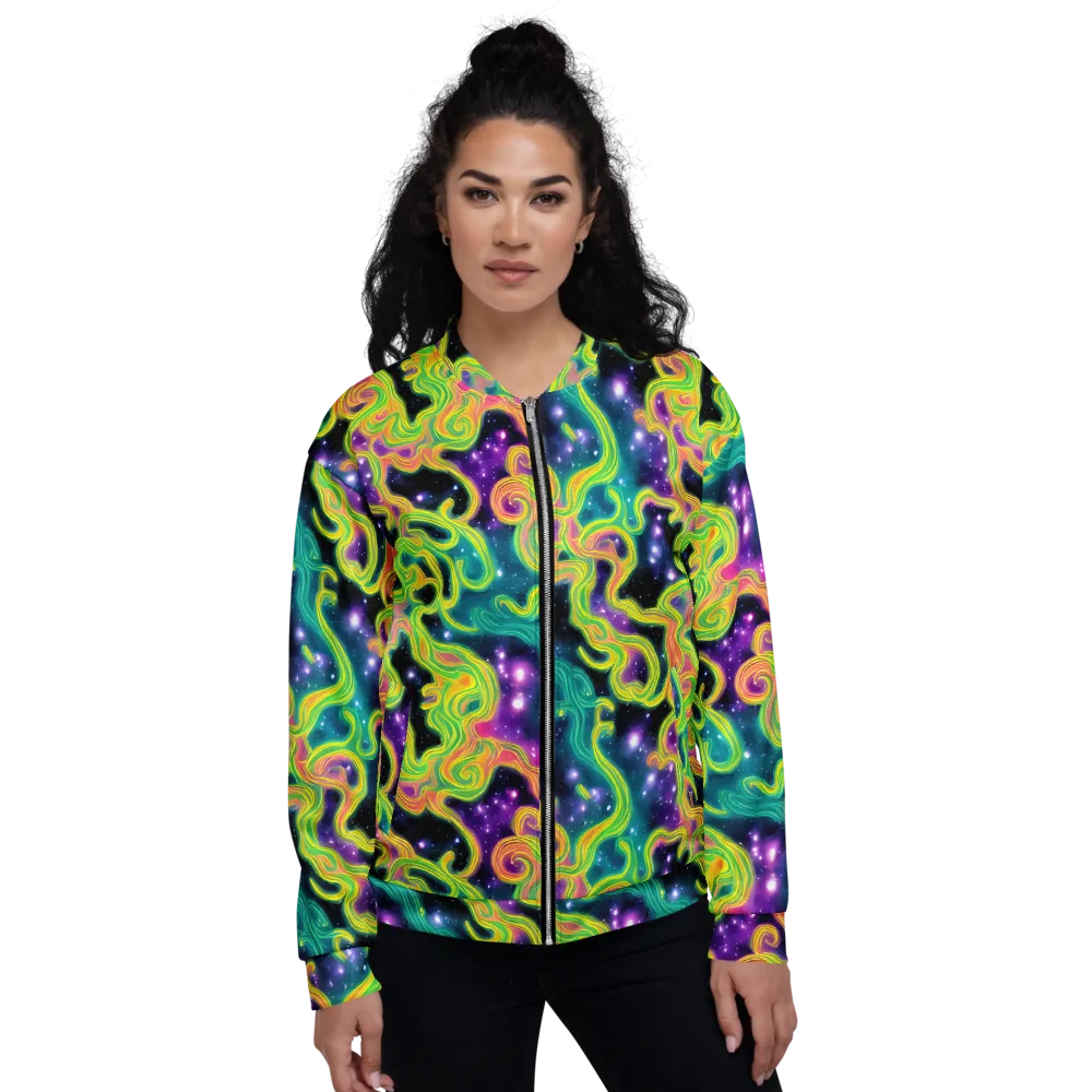 Cosmic Serpentine on Bomber Jacket — Front
