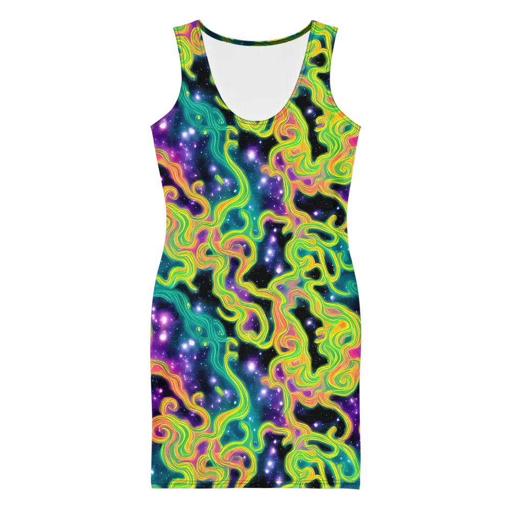 Cosmic Serpentine on Bodycon Dress — Front