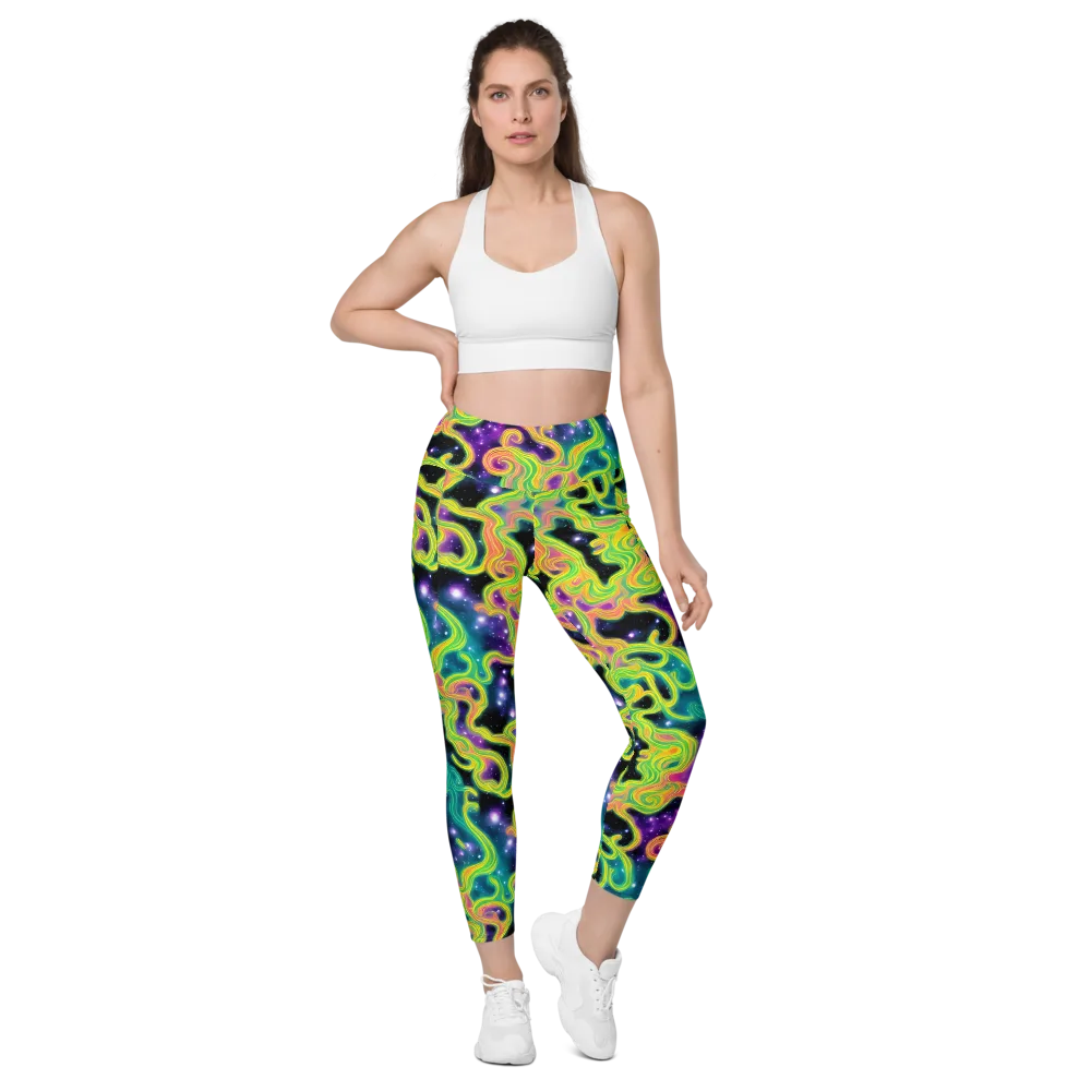 Cosmic Serpentine on Leggings with Pockets — Front
