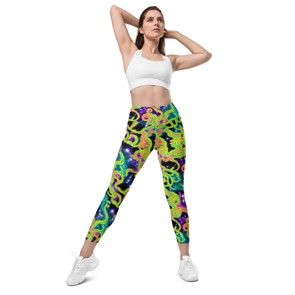 Cosmic Serpentine on Leggings with Pockets — Front