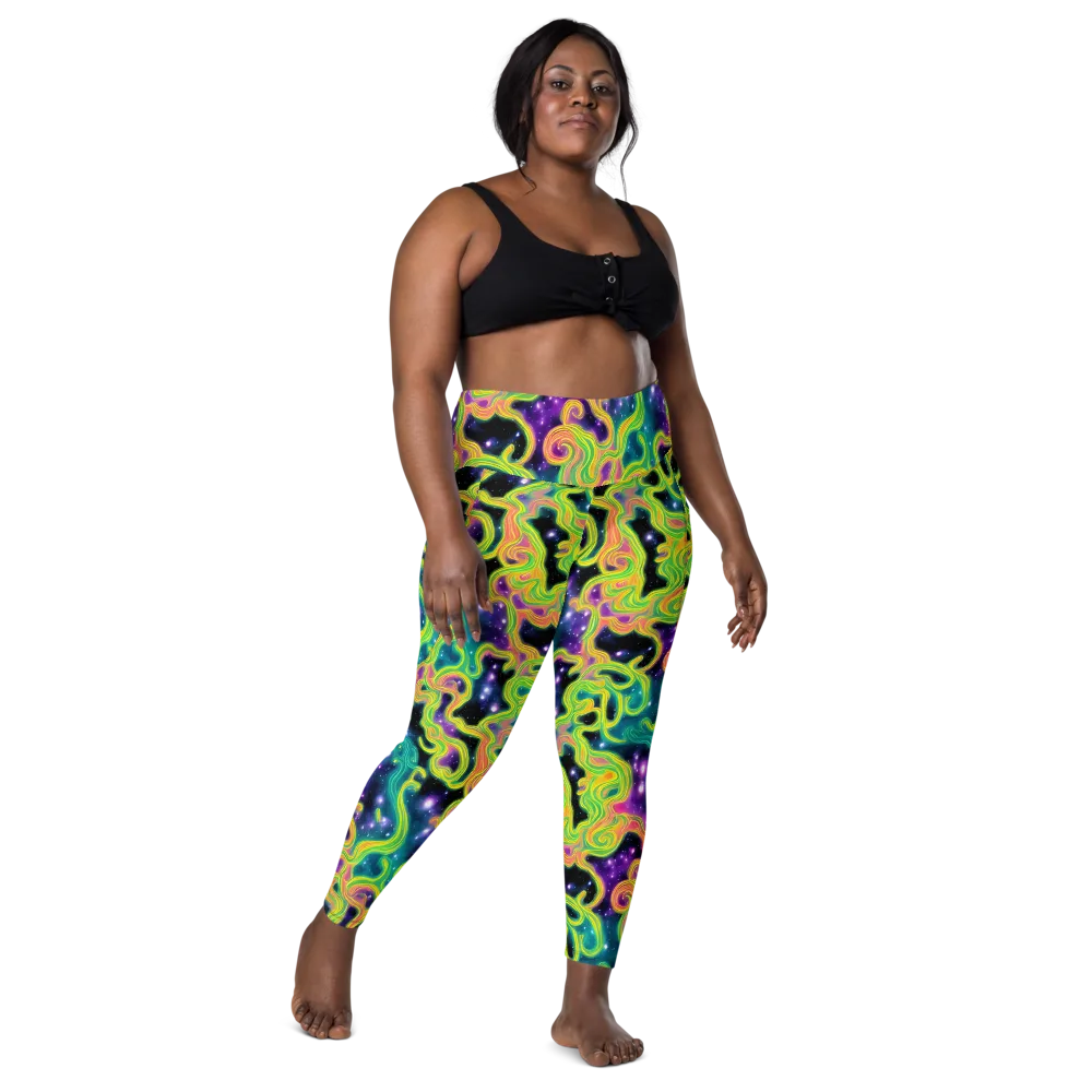 Cosmic Serpentine on Leggings with Pockets — Front