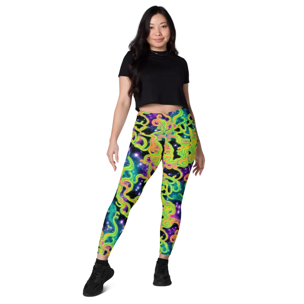 Cosmic Serpentine on Leggings with Pockets — Front