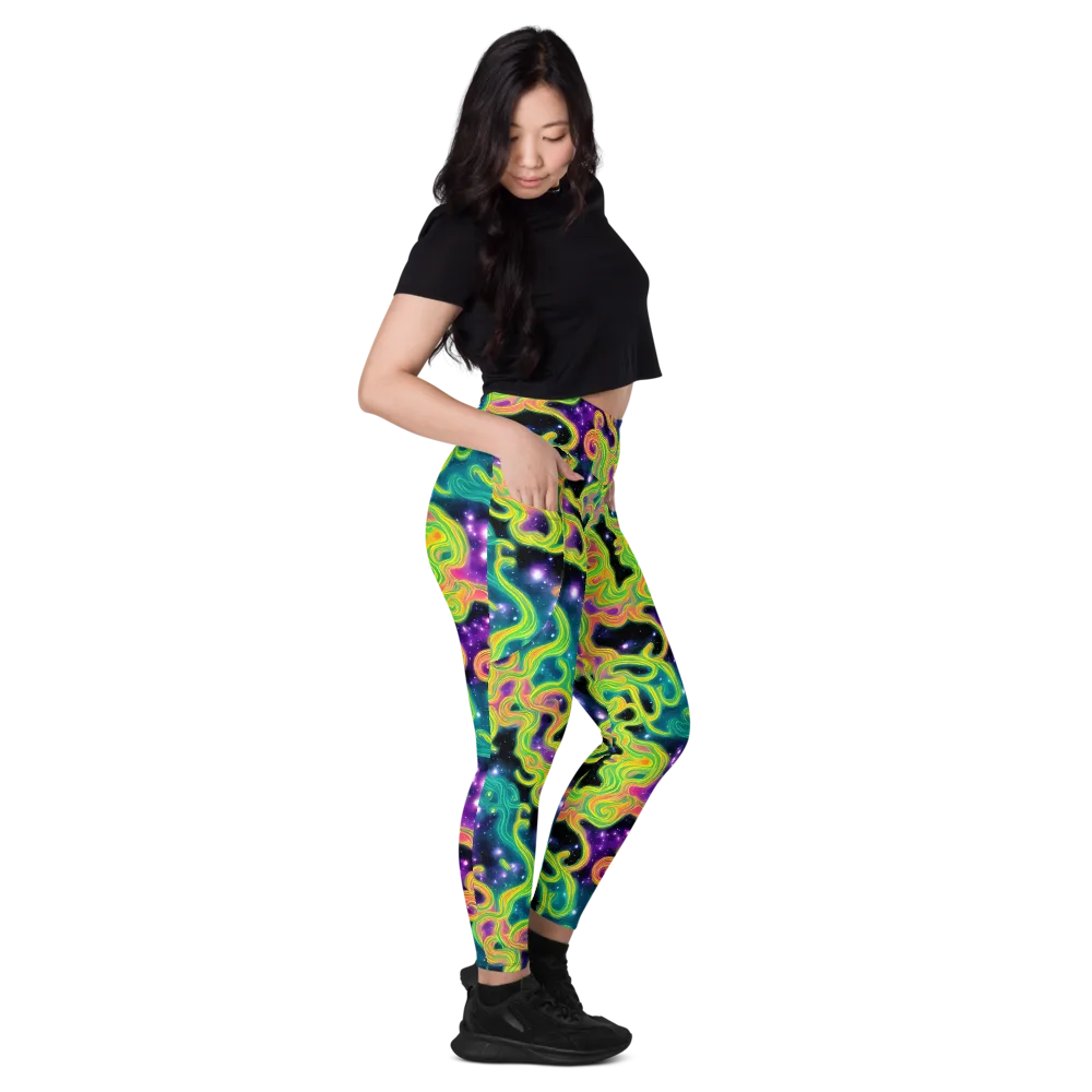 Cosmic Serpentine on Leggings with Pockets — Right