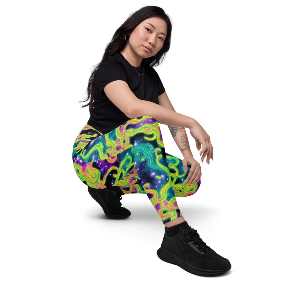 Cosmic Serpentine on Leggings with Pockets — Right Front