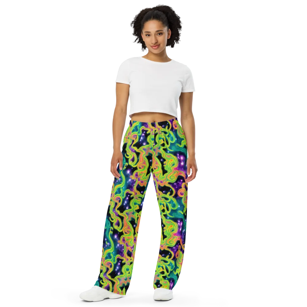 Cosmic Serpentine on Wide-Leg Pants — Front