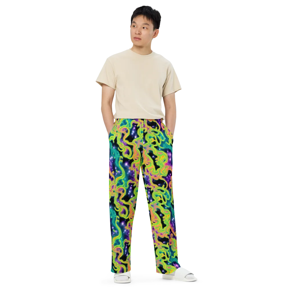 Cosmic Serpentine on Wide-Leg Pants — Front