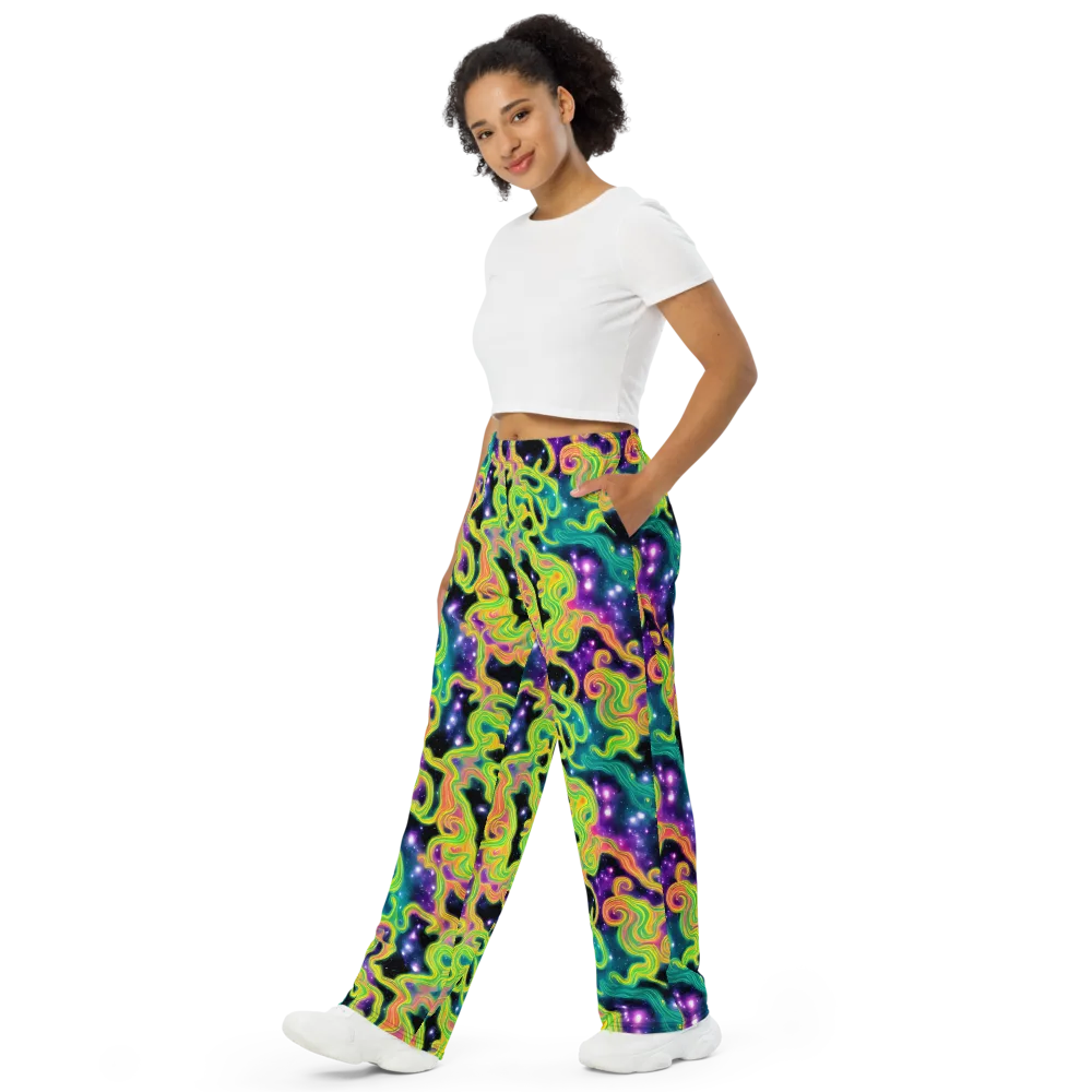 Cosmic Serpentine on Wide-Leg Pants — Left Front