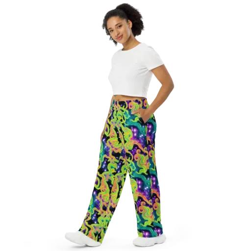 Cosmic Serpentine on a Wide-Leg Pants