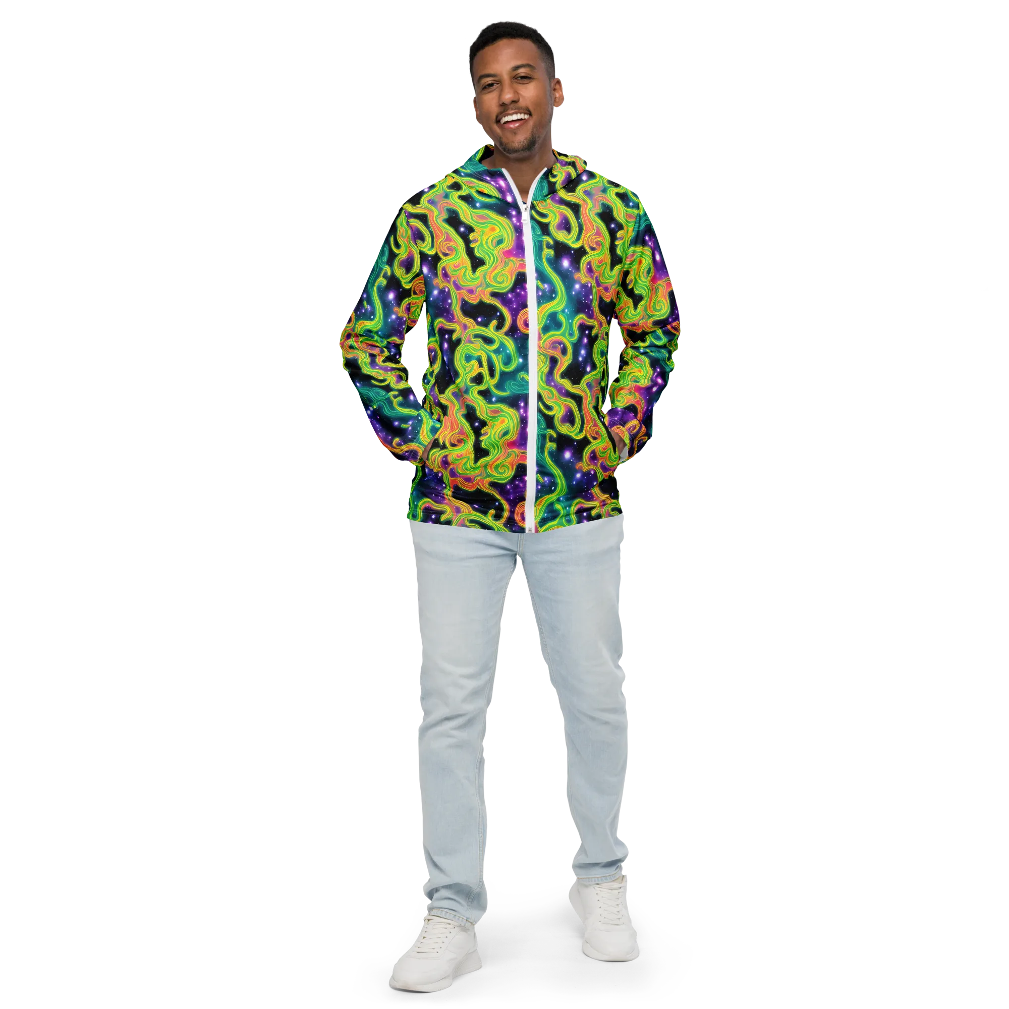 Cosmic Serpentine on Men's Windbreaker — Front