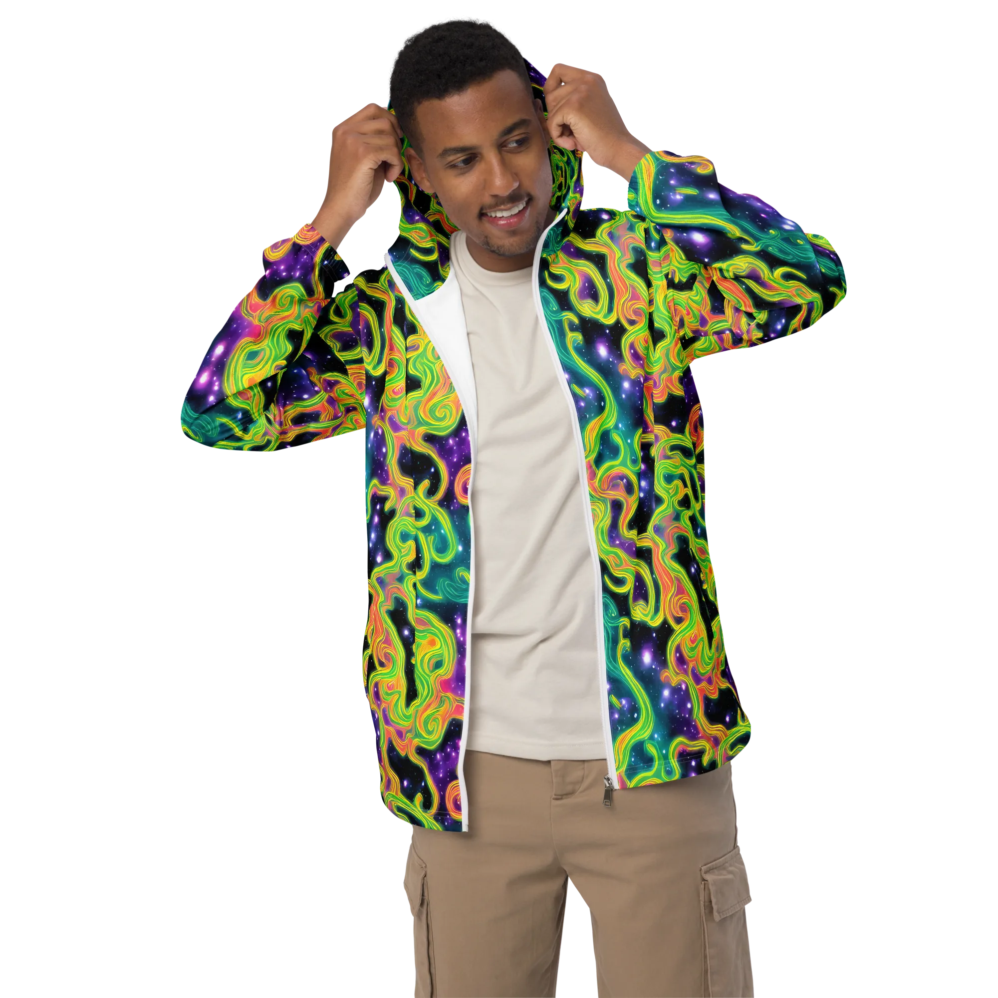 Cosmic Serpentine on Men's Windbreaker — Front