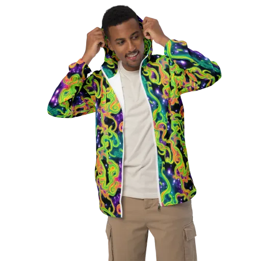 Cosmic Serpentine on a Men's Windbreaker