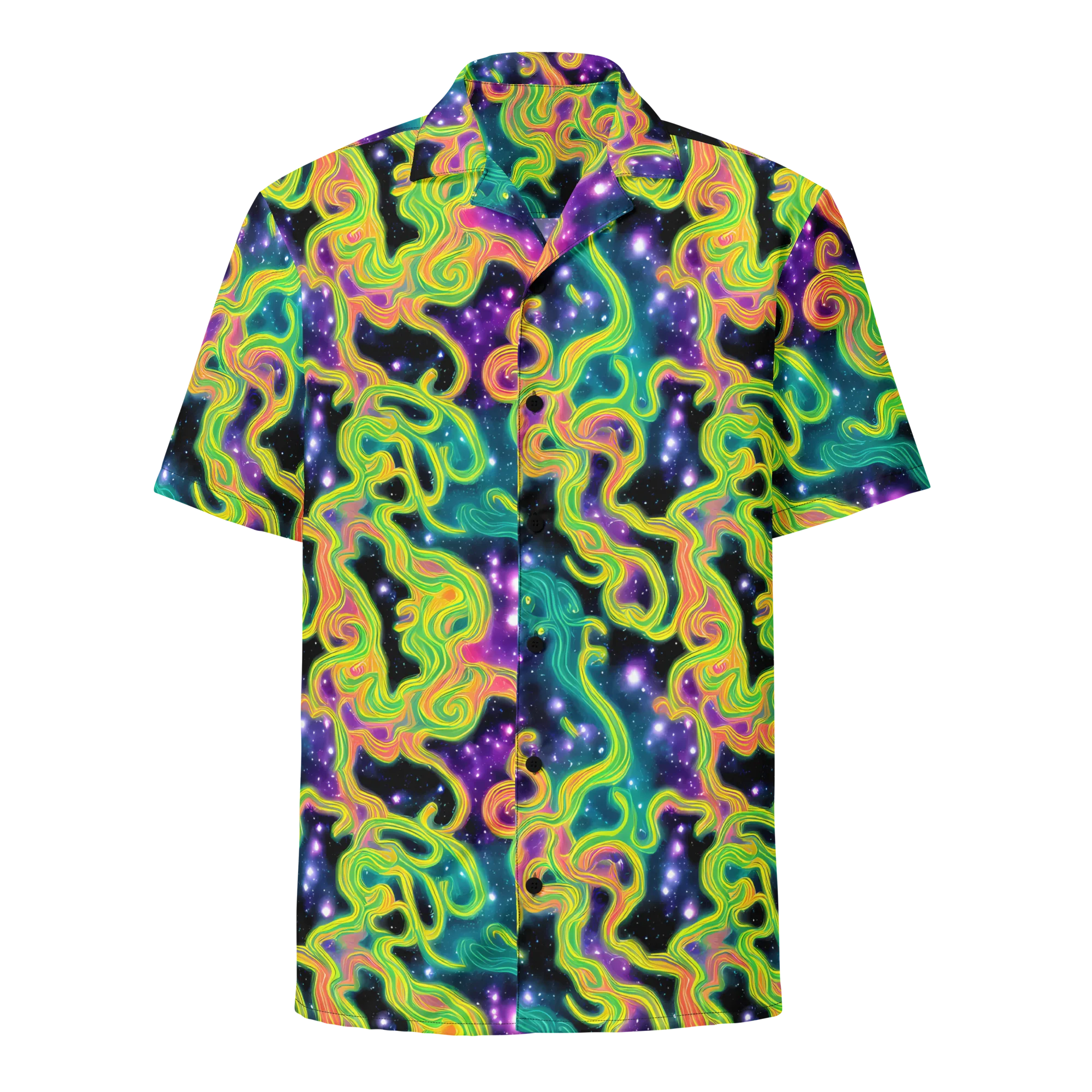 Cosmic Serpentine on Button Shirt — Front