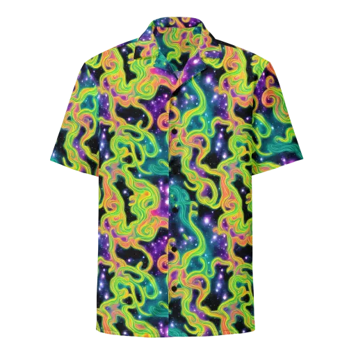 Cosmic Serpentine on a Button Shirt