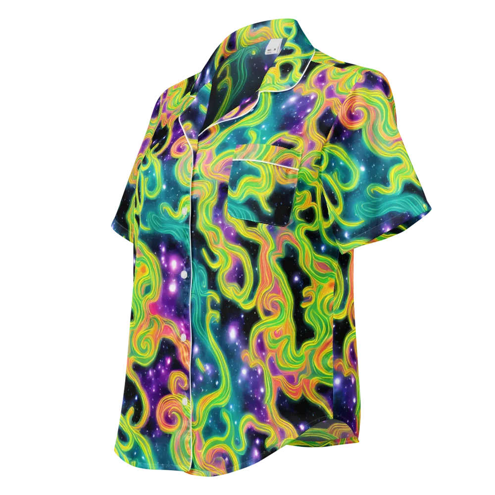 Cosmic Serpentine on Women's Short Sleeve Pajama Top — Left Front