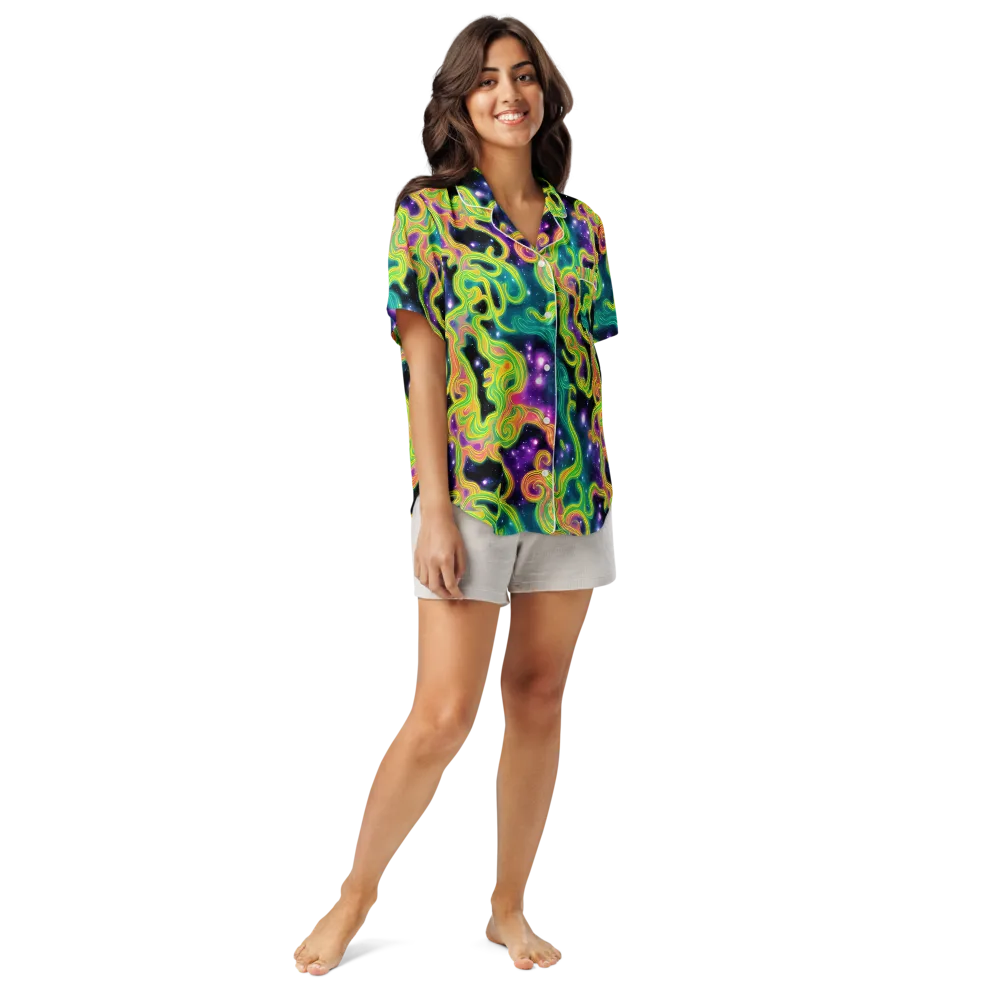 Cosmic Serpentine on Women's Short Sleeve Pajama Top — Front