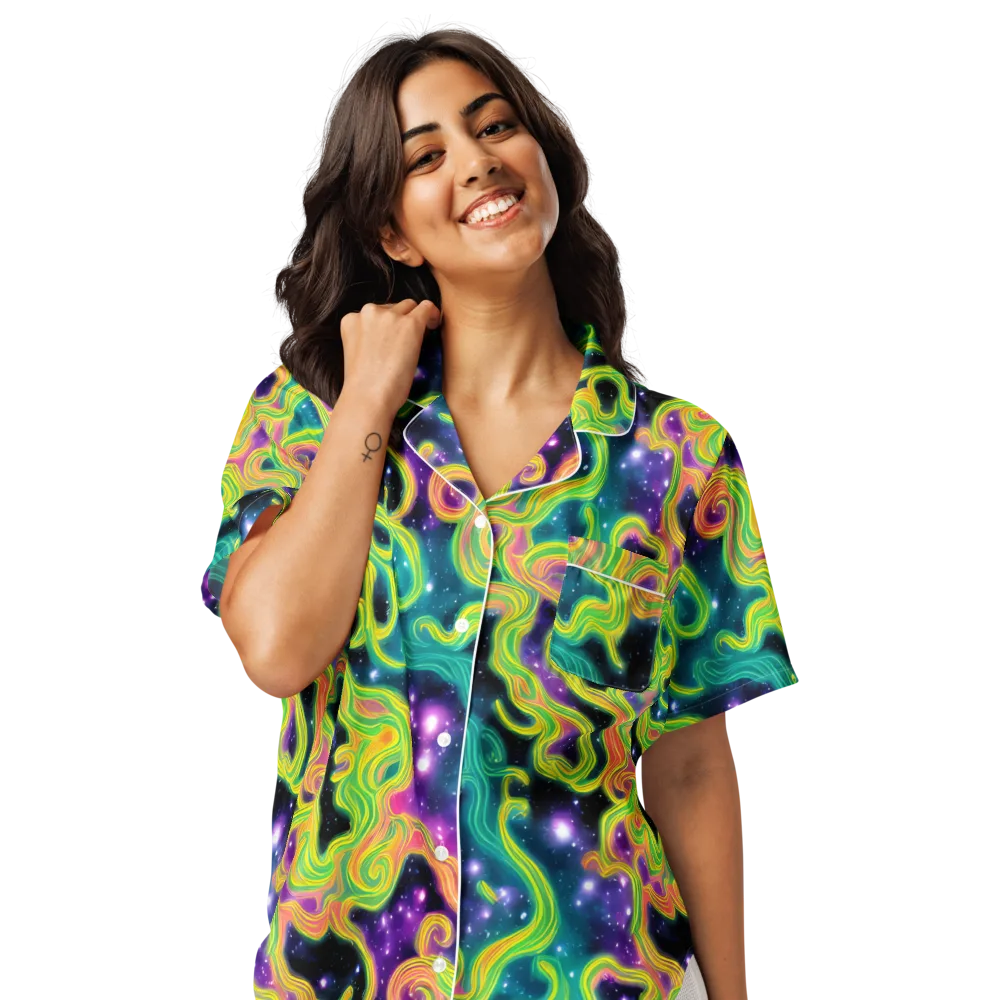 Cosmic Serpentine on Women's Short Sleeve Pajama Top — Front
