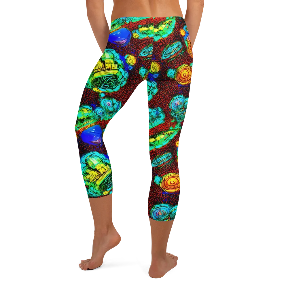 Chromatic Reef on Capri Leggings — Back