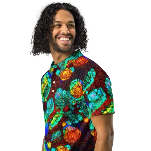 Chromatic Reef on a Men's Slim Fit Polo Shirt