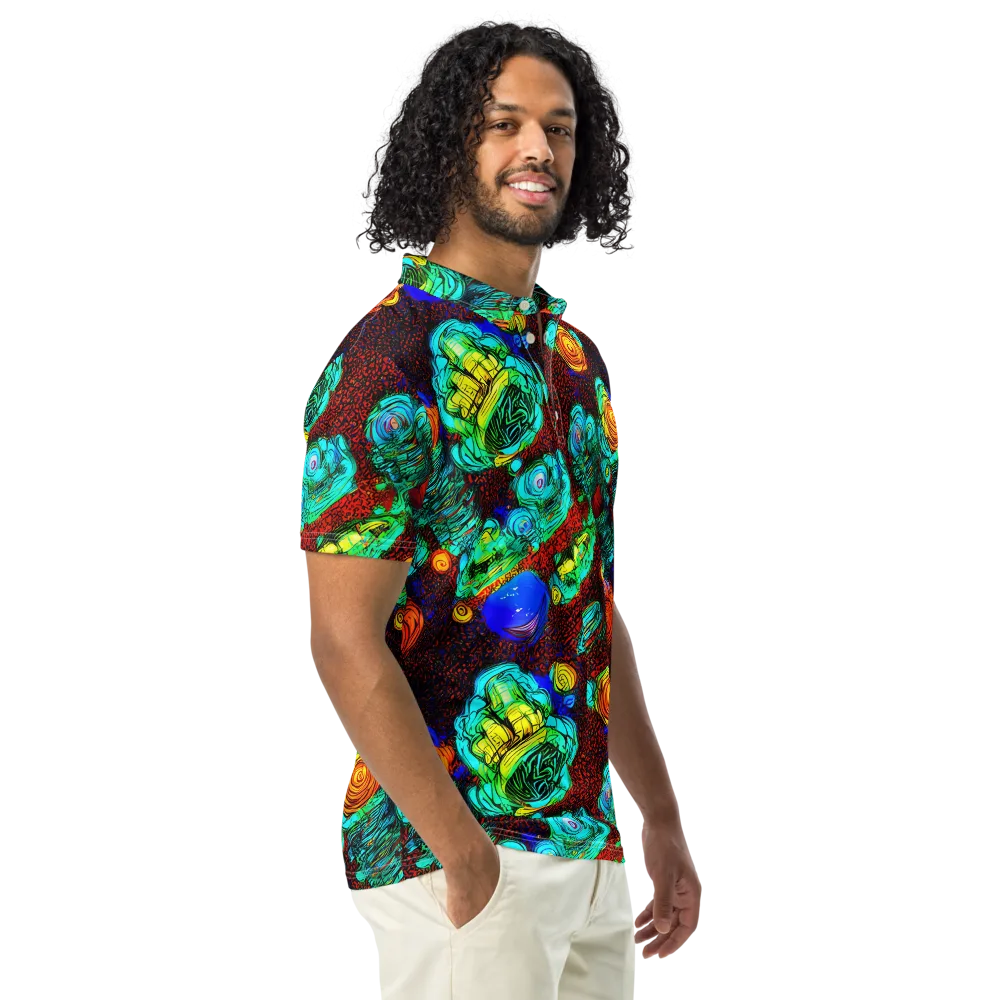 Chromatic Reef on Men's Slim Fit Polo Shirt — Right Front