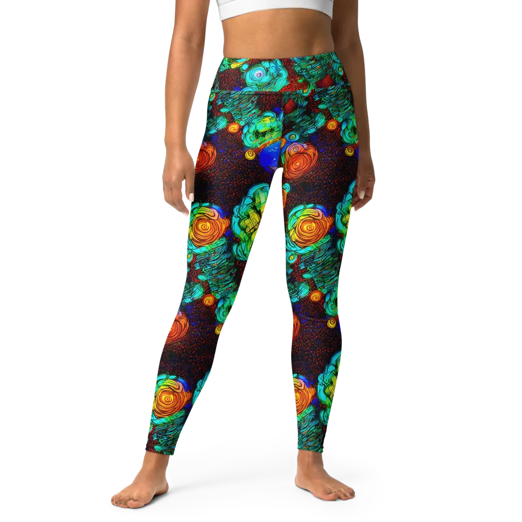 Chromatic Reef on Yoga Leggings — Front