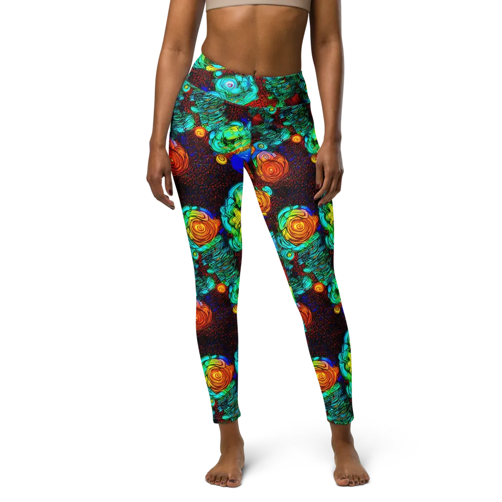 Chromatic Reef on Yoga Leggings — Front