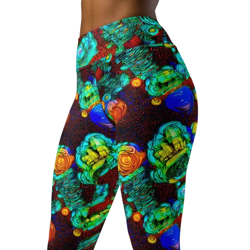 Chromatic Reef on a Yoga Leggings