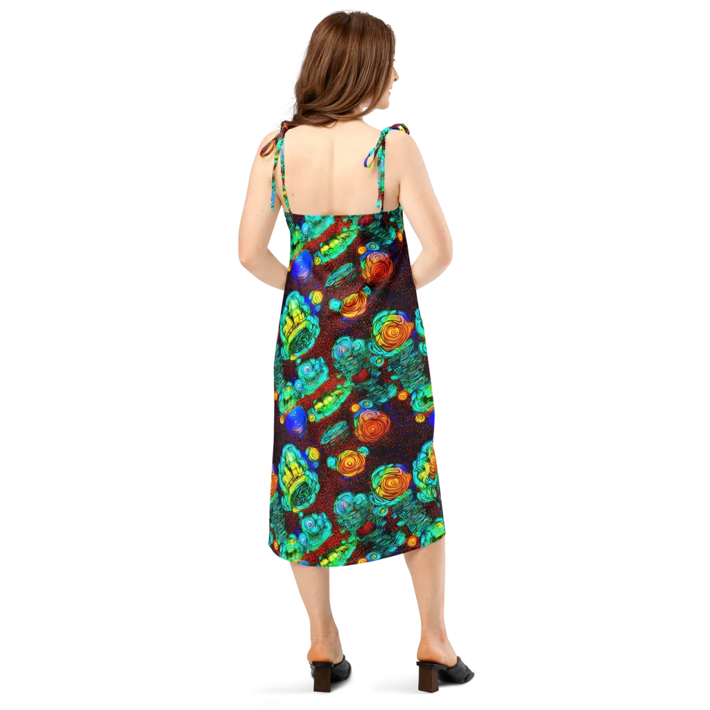 Chromatic Reef on Slip Dress — Back