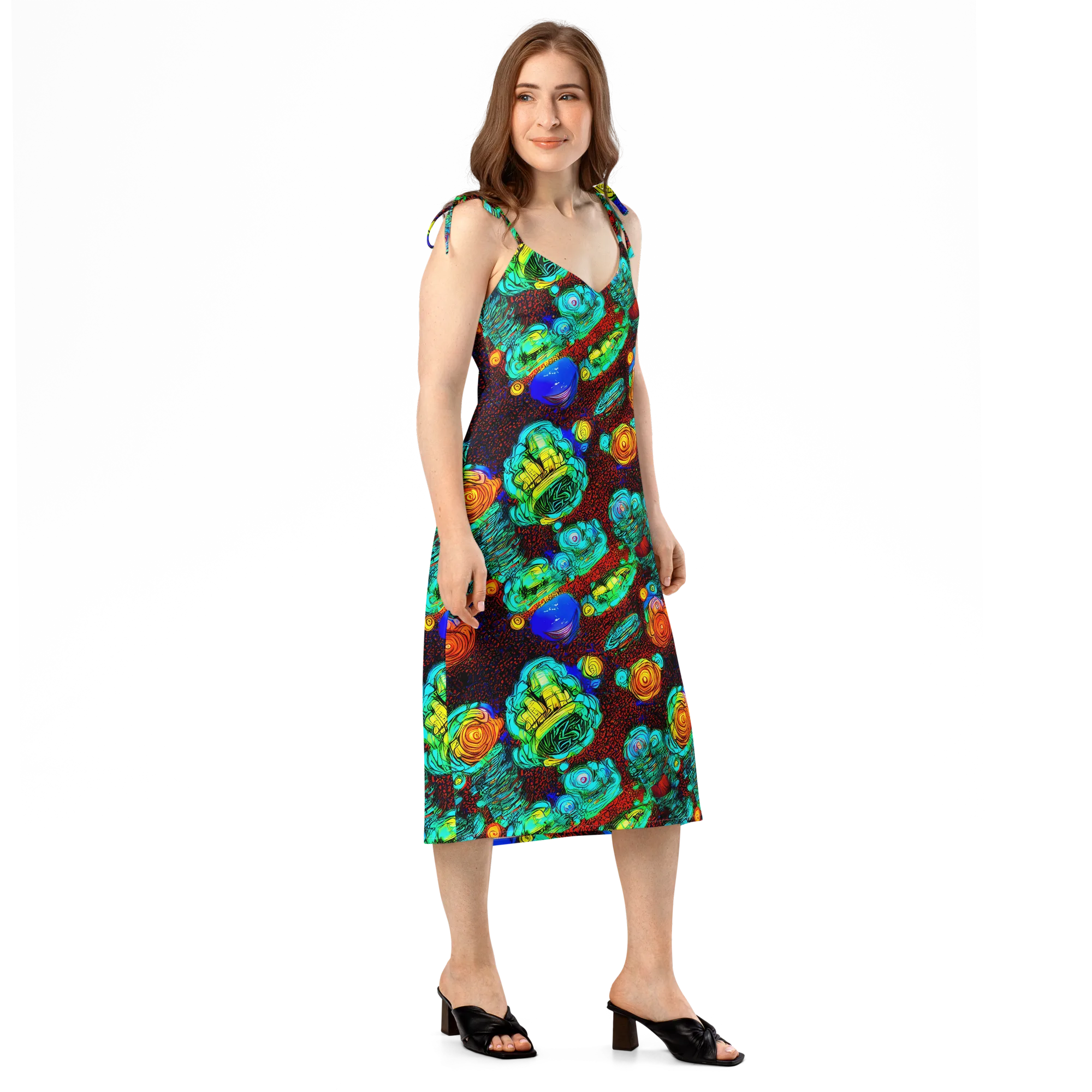 Chromatic Reef on Slip Dress — Right Front