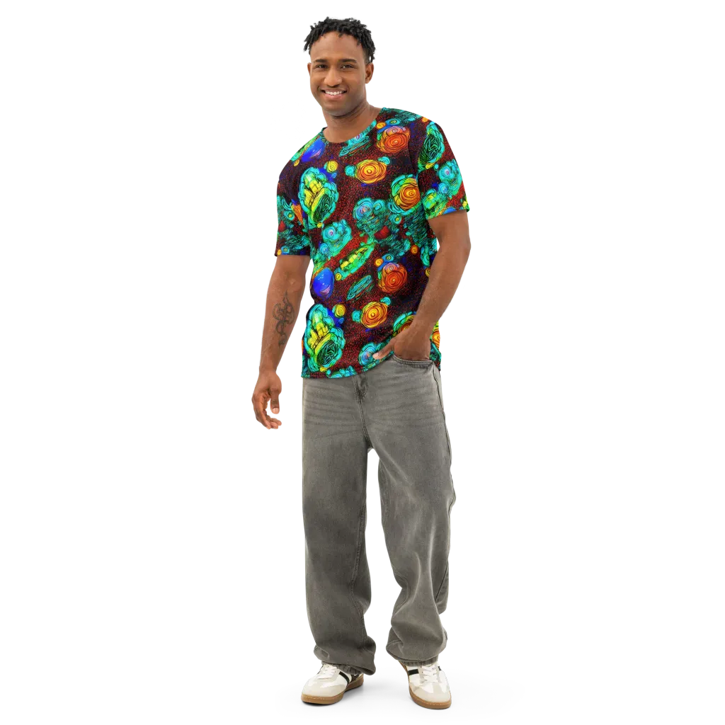 Chromatic Reef on Men's Cotton Crew Neck T-Shirt — Front