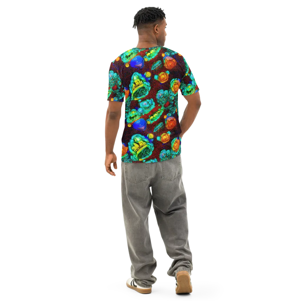 Chromatic Reef on Men's Cotton Crew Neck T-Shirt — Back