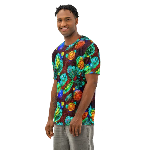 Chromatic Reef on a Men's Cotton Crew Neck T-Shirt